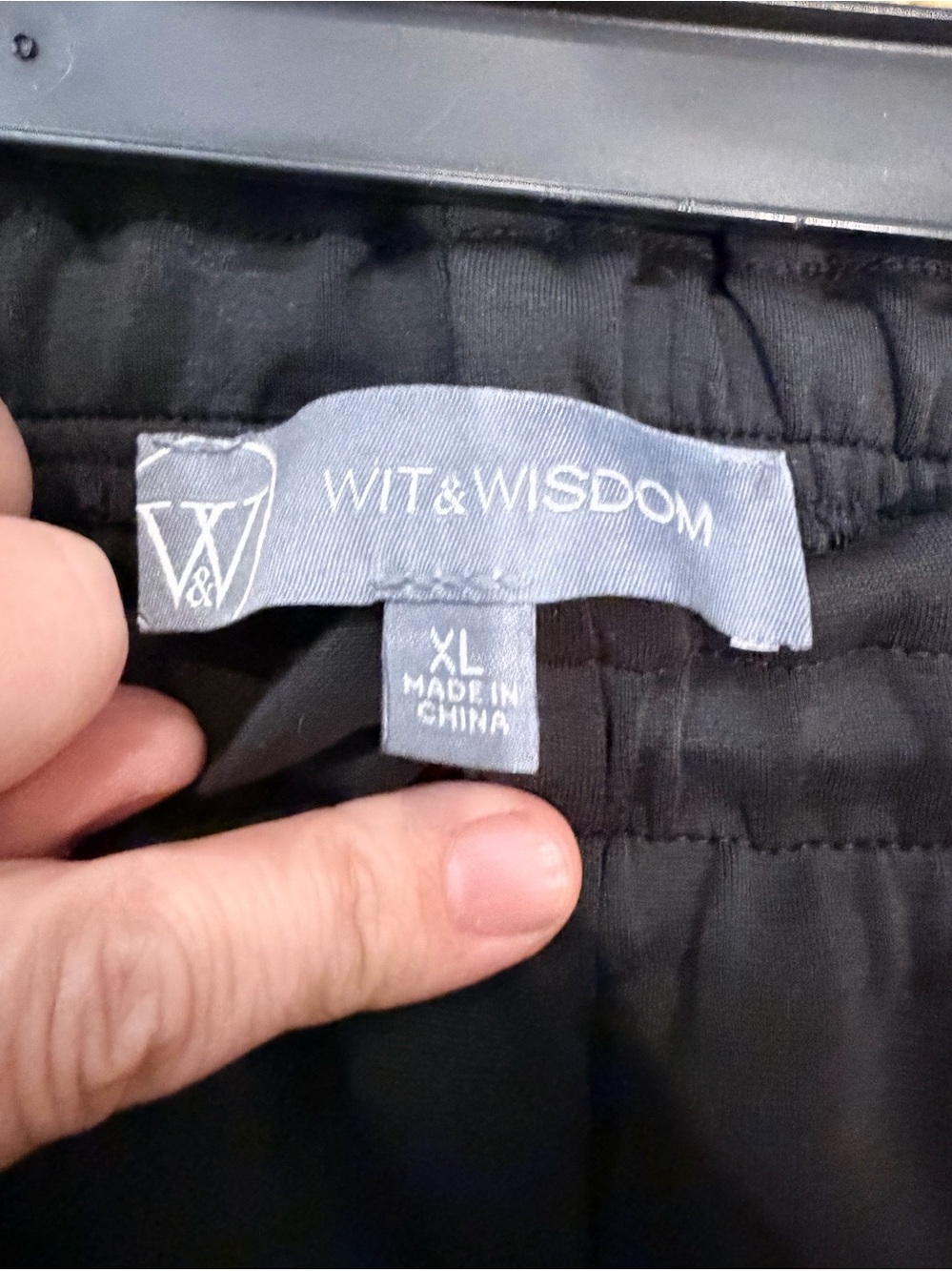 Wit & Wisdom Black Wide-Leg Pull-On Pants - Picture 3 of 4